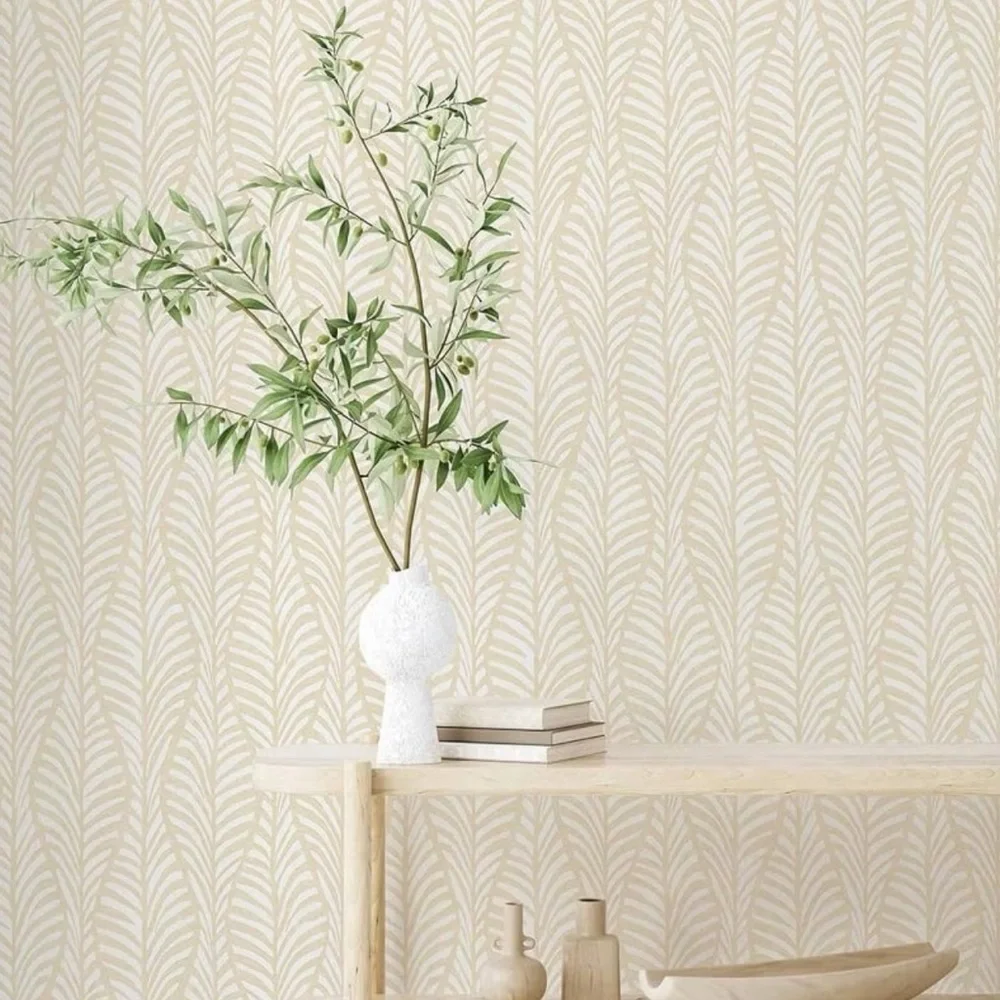 Tempaper & Co. Block Print Leaves Peel and Stick Wallpaper